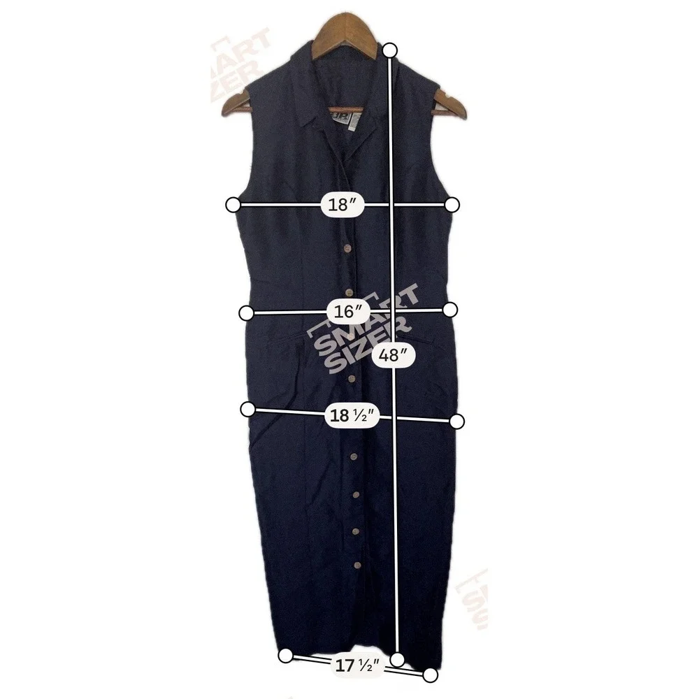 Navy Blue Linen Bl Sleeveless Midi Dress 11 Whimsigoth Quiet Luxury Minimalist